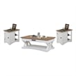 Pemberly Row Contemporary Cotton Cocktail Table with 2 Chairside Tables