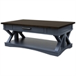 Pemberly Row Contemporary Denim Cocktail Table with 2 Chairside Tables