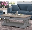 Pemberly Row Contemporary Dove Cocktail Table with 2 Chairside Tables