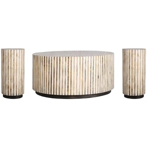 Pemberly Row Contemporary Cocktail Table with 2 Chairside Tables