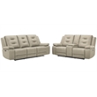 Pemberly Row Contemporary Fabric Tahoe Fog Power Reclining Sofa P2