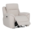 Pemberly Row Contemporary Fabric Lenox Bone Power Recliner P3