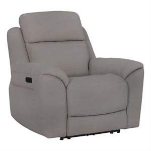 Pemberly Row Contemporary Fabric Lenox Wheat Power Recliner P3