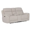 Pemberly Row Contemporary Lenox Bone Power Tilt Console Loveseat P3