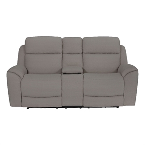 Pemberly Row Contemporary Lenox Wheat Power Tilt Console Loveseat P3