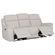 Pemberly Row Contemporary Fabric Lenox Bone Finish Power Sofa P3