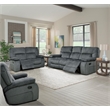 Pemberly Row Contemporary Fabric Glider Recliner Two Pack in Gray