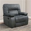 Pemberly Row Contemporary Fabric Glider Recliner Two Pack in Gray