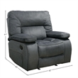 Pemberly Row Contemporary Fabric Glider Recliner Two Pack in Gray