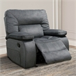 Pemberly Row Contemporary Fabric Glider Recliner Two Pack in Gray