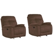 Pemberly Row Contemporary Shadow Brown Glider Recliner Two Pack