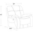 Pemberly Row Contemporary Shadow Grey Glider Recliner Two Pack