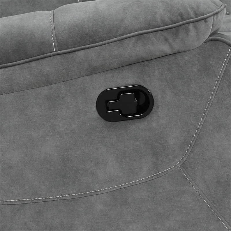 Pemberly Row Contemporary Shadow Grey Glider Recliner Two Pack