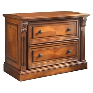 Pemberly Row 2 Drawers Lateral Brown Wood Filing Cabinet Easy Assembly