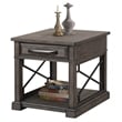 Pemberly Row End Table Nightstand Bedside Square in Wood - Gray