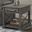 Pemberly Row End Table Nightstand Bedside Square in Wood - Gray