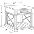 Pemberly Row End Table Nightstand Bedside Square in Wood - Gray