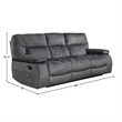 Pemberly Row Polyester Manual Drop Down Console Sofa in Gray