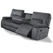 Pemberly Row Polyester Manual Drop Down Console Sofa in Gray