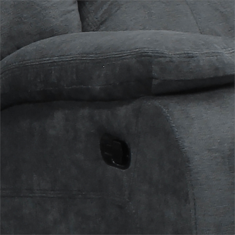 Pemberly Row Polyester Manual Drop Down Console Sofa in Gray