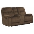 Pemberly Row Transitional Polyester Console Loveseat in Shadow Brown