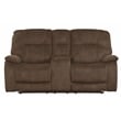 Pemberly Row Transitional Polyester Console Loveseat in Shadow Brown