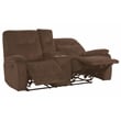 Pemberly Row Transitional Polyester Console Loveseat in Shadow Brown