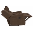 Pemberly Row Transitional Polyester Console Loveseat in Shadow Brown