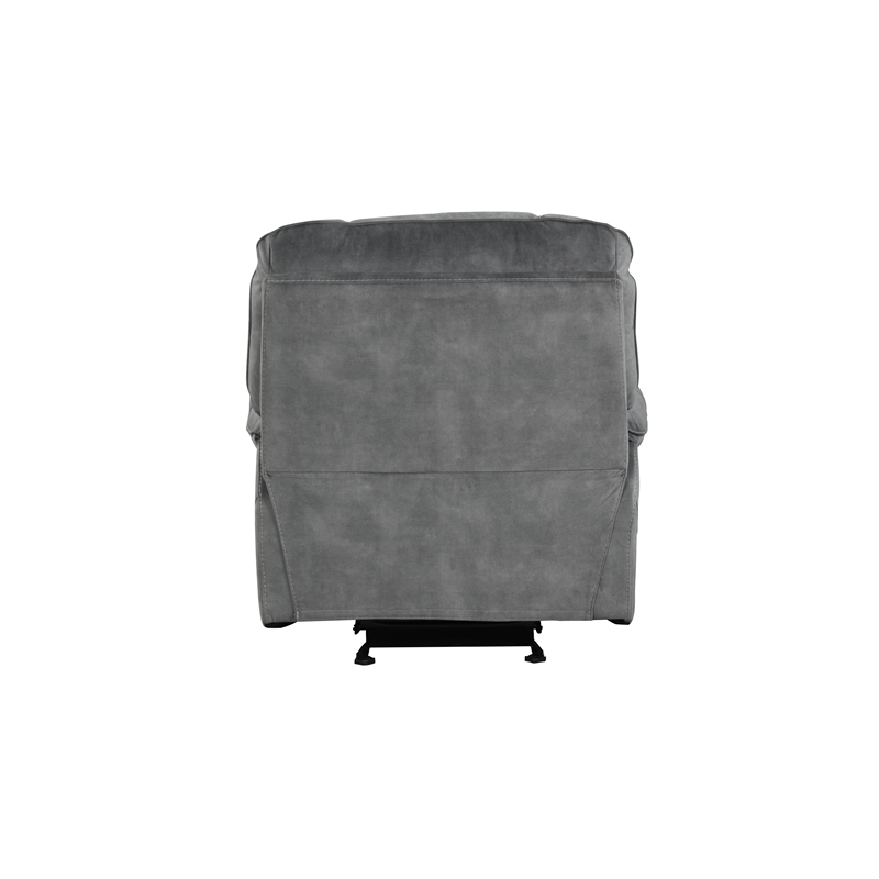 Pemberly Row Transitional Polyester Manual Recliner in Shadow Gray