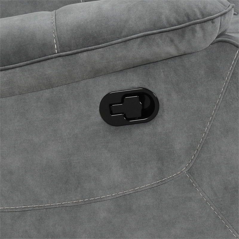 Pemberly Row Transitional Polyester Manual Recliner in Shadow Gray