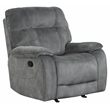 Pemberly Row Transitional Polyester Manual Recliner in Shadow Gray