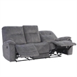 Pemberly Row Polyester Manual Triple Reclining Sofa in Shadow Gray