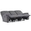 Pemberly Row Polyester Manual Triple Reclining Sofa in Shadow Gray