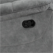 Pemberly Row Polyester Manual Triple Reclining Sofa in Shadow Gray