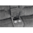 Pemberly Row Polyester Manual Triple Reclining Sofa in Shadow Gray