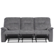 Pemberly Row Polyester Manual Triple Reclining Sofa in Shadow Gray