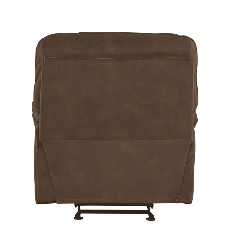 Pemberly Row Transitional Polyester Manual Recliner in Shadow Brown
