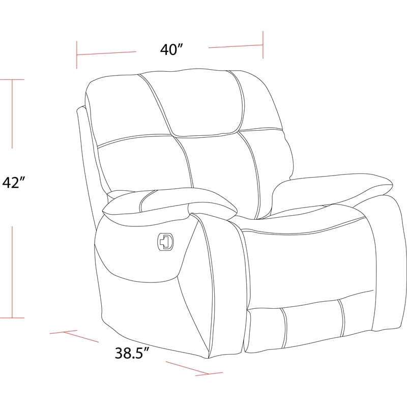 Pemberly Row Transitional Polyester Manual Recliner in Shadow Brown