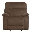 Pemberly Row Transitional Polyester Manual Recliner in Shadow Brown