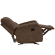 Pemberly Row Transitional Polyester Manual Recliner in Shadow Brown