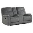Pemberly Row Polyester Manual Console Loveseat in Shadow Gray