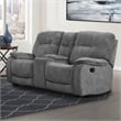 Pemberly Row Polyester Manual Console Loveseat in Shadow Gray