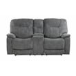 Pemberly Row Polyester Manual Console Loveseat in Shadow Gray