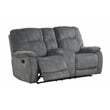 Pemberly Row Polyester Manual Console Loveseat in Shadow Gray