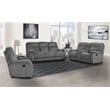 Pemberly Row Polyester Manual Console Loveseat in Shadow Gray