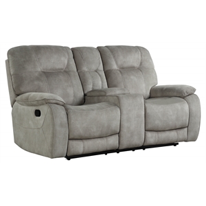 Pemberly Row Polyester Manual Console Loveseat in Shadow Tan