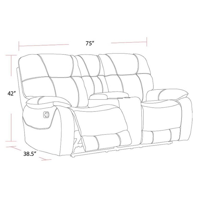 Pemberly Row Polyester Manual Console Loveseat in Shadow Tan