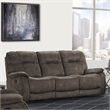 Pemberly Row Polyester Manual Triple Reclining Sofa in Shadow Brown