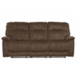 Pemberly Row Polyester Manual Triple Reclining Sofa in Shadow Brown