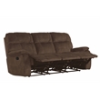 Pemberly Row Polyester Manual Triple Reclining Sofa in Shadow Brown